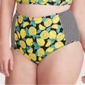 Torrid Retro Lemon High Waisted Swim Bottoms size 3